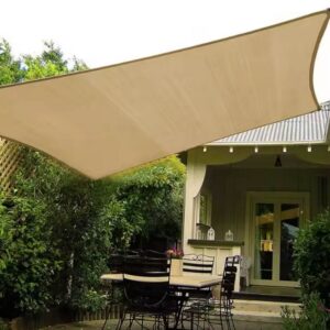 Solsejl firkantet, beige 5 x 5 meter