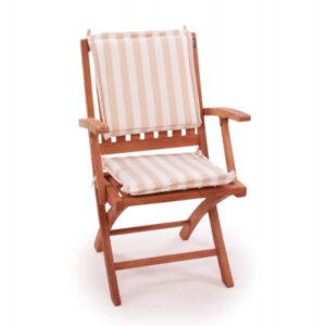 Aston Sædehynde - 38x38 cm Beige-Hvid stribet