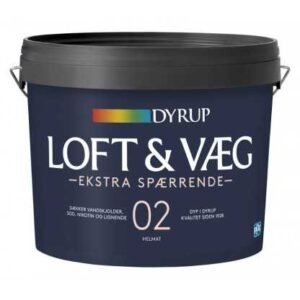 Dyrup Loft & Væg Ekstra Spærrende 2-i-1 Glans 2 4,5 L hvid GL. 2