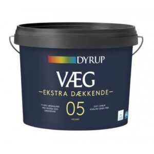 Dyrup Væg Ekstra Dækkende Gl. 5 Hvid  9 L