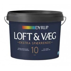 Dyrup Loft & Væg Ekstra Spærrende 2-i-1 Glans 10 4,5 L hvid Gl. 10