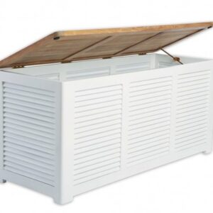 Hvid hyndebox m/teak låg