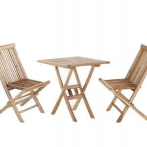 Køln Teak cafesæt - 70x70 cm